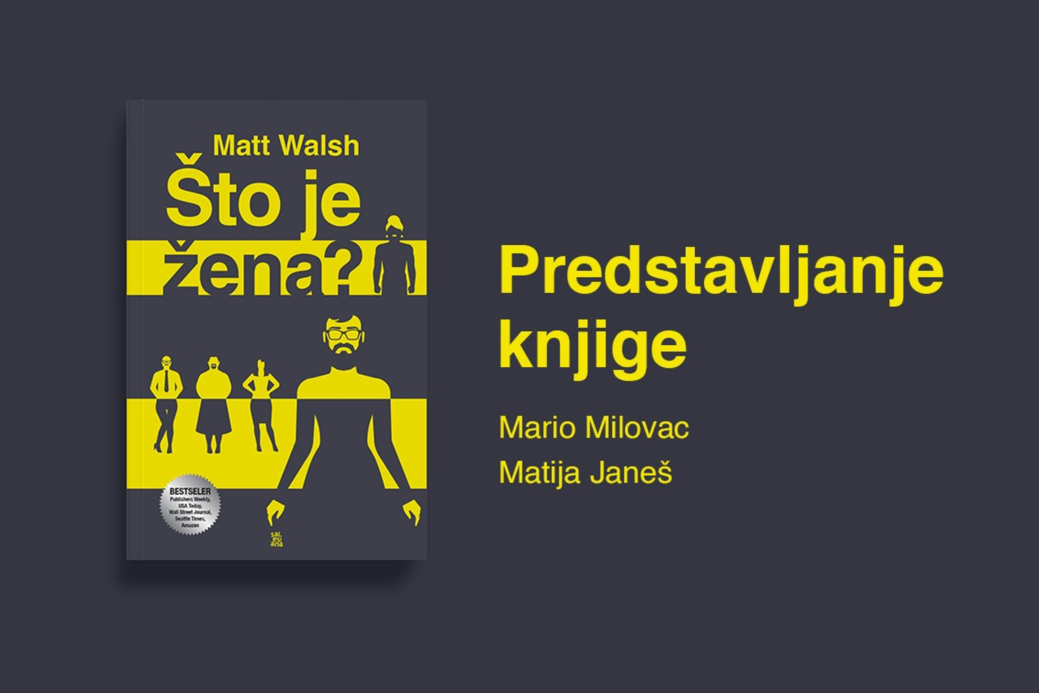 Književna večer u Solinu: Predstavljanje knjige „Što je žena?” Matta Walsha